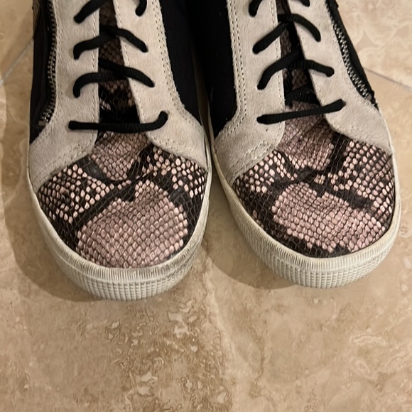 Dolce Vita Zonya Black Snake Suede Sneakers - Picture 6 of 8